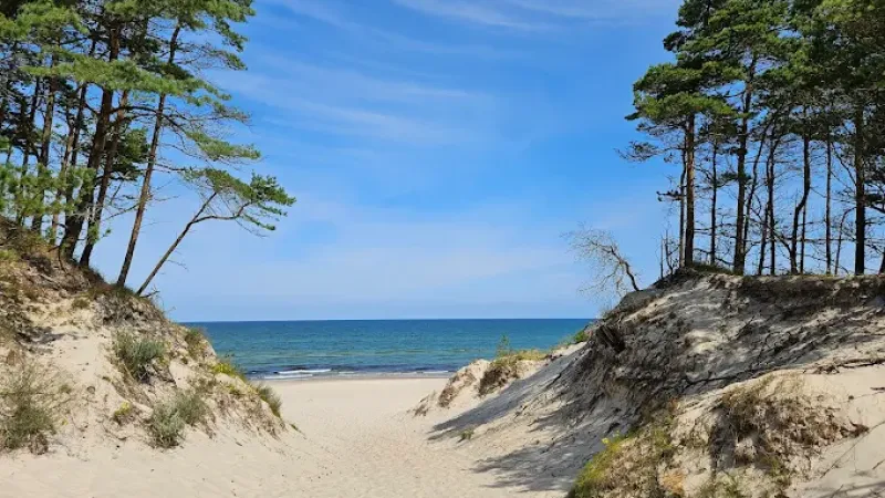 Wydmy przy plaży w Słowińskim Parku Narodowym